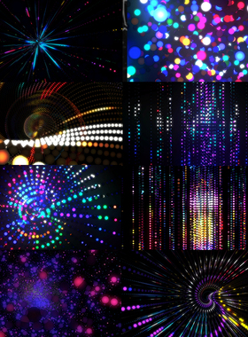 9个动感炫彩led灯vjloops 高清动态视频素材LEDs Dance舞台背景