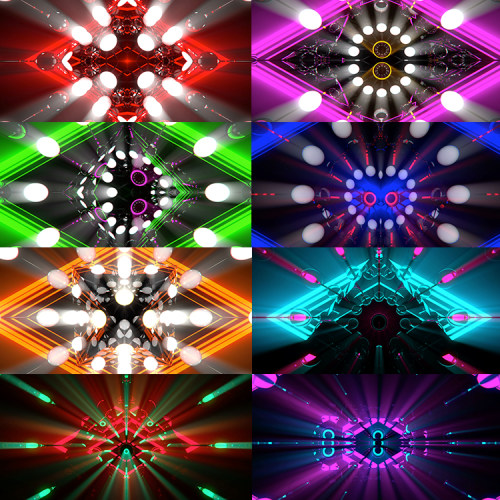 8个霓虹led彩色动感射线vjloop无缝循环视频素材Neon Rays 1+2
