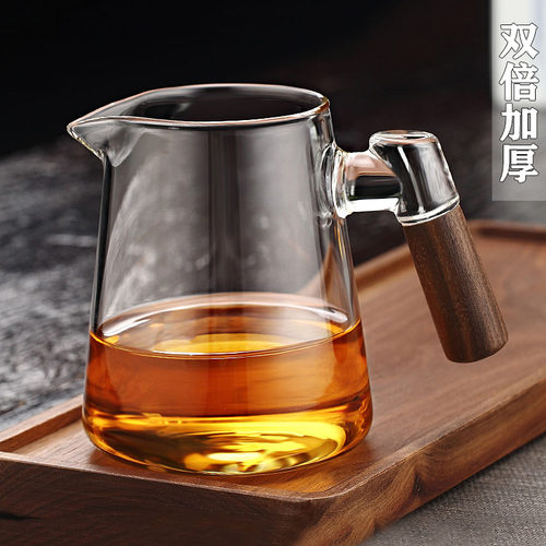 胡桃木把公道杯耐热加厚防爆茶具