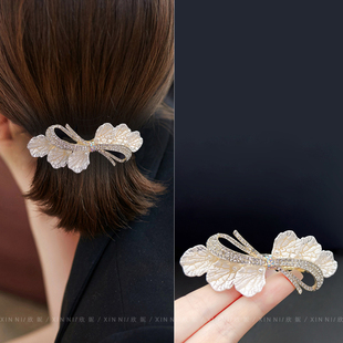 弹簧夹大号发量多马尾夹全扎发卡大号仙美蝴蝶结发夹高级感一字夹