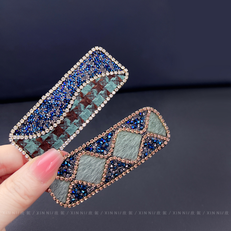 气质绒面发夹秋冬时尚侧边夹