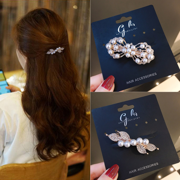 小号弹簧夹时尚珍珠发夹