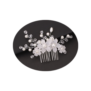 盘发插梳高级感盘发梳卡仿珍珠发插梳子女发夹u型发簪子新娘发饰
