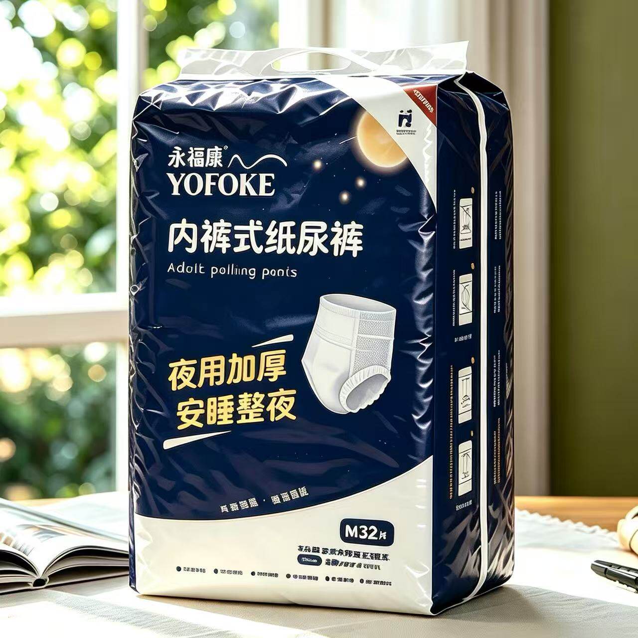永福康内裤式纸尿裤老人拉拉裤成人大码加厚防漏穿脱型夜用尿不湿