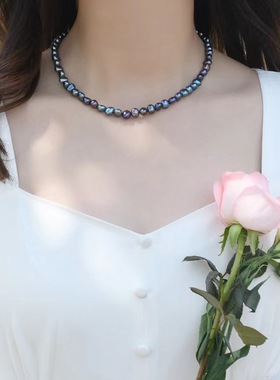 天然炫彩淡水珍珠项链女手链