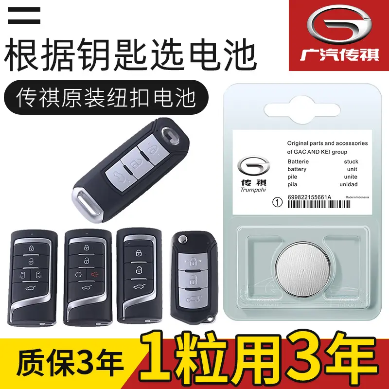 广汽传祺gs4 gs5速博ga6 ga3遥控器汽车钥匙电池原装松下原厂专用