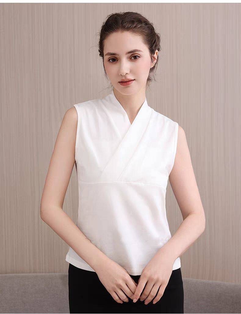 汉服内搭打底内衬无袖交叉领背心白色上衣女夏中式禅服大码300斤