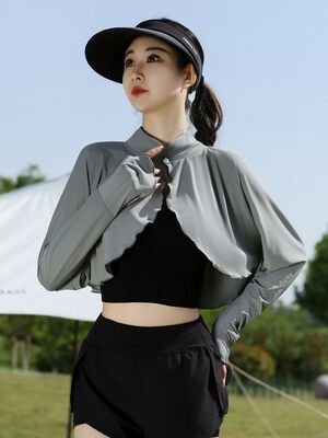 大码300斤防晒衣披肩女夏季冰丝薄款长袖披风斗篷骑行遮太阳外搭