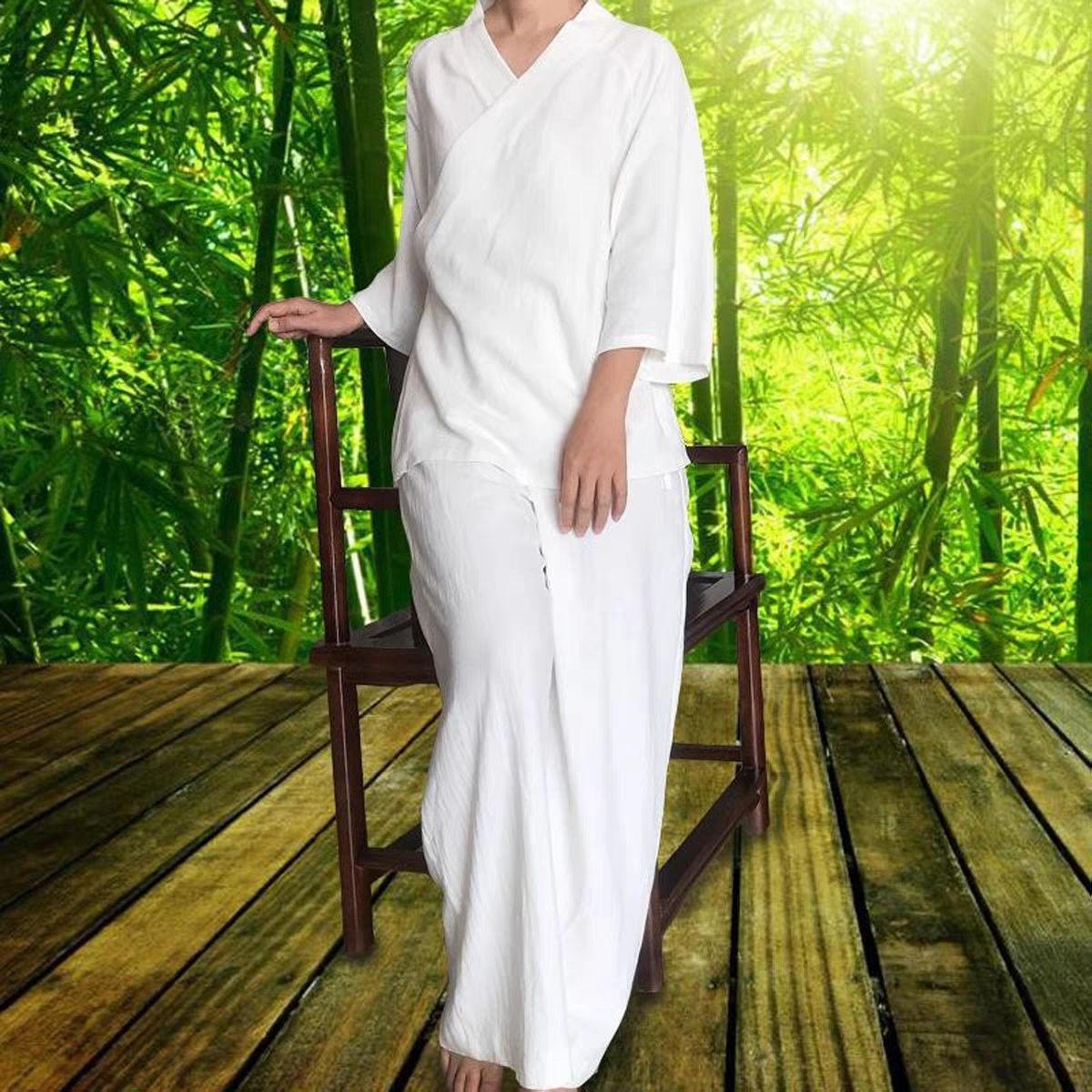 复古汉服家居服套装中国风文艺茶服长裤春秋睡衣可外穿大码300斤