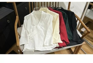 秋冬德绒禅意服男女装交领汉服上衣文艺复古新中式打底大码300斤