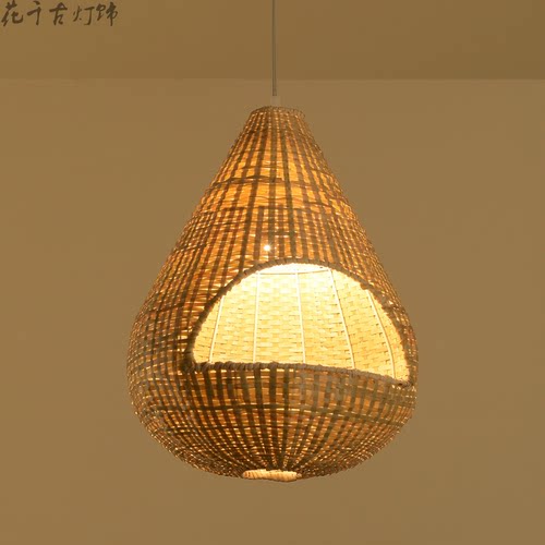 东南亚田园竹编吊灯商铺茶楼餐厅饭店吧台鸟笼竹艺灯创意藤艺灯具