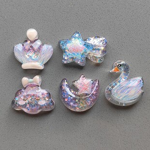 Crocs洞洞鞋鞋花配饰diy卡通涂鸦闪亮流星云朵鞋扣智必星花园卡扣