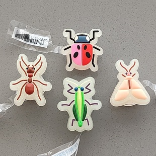 新Crocs洞洞鞋配件卡洛驰鞋配饰卡通夜光昆虫蚂蚁鞋花鞋扣智必星