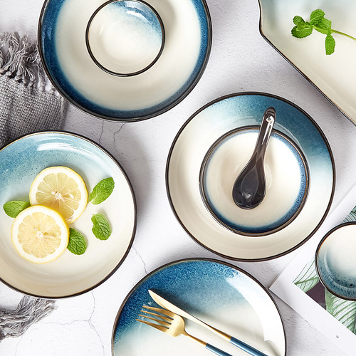 玉泉饭碗菜盘日式家用陶瓷餐具