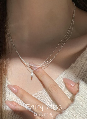 松间月语多层小众女锁骨链百搭