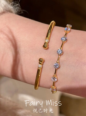 叠戴满天星蛇骨手链双头葫芦手镯