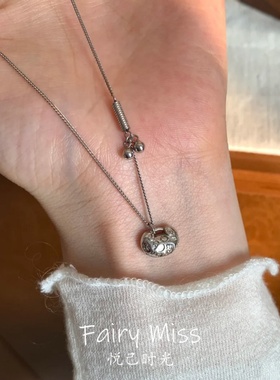 简约复古平安锁祈福吊坠百搭项链