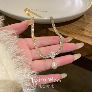 「芬兰小姐」法式轻奢珍珠复古气质项链小众时尚百搭锁骨链女网红