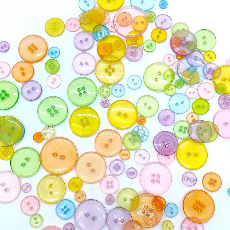 DIY彩色树脂钮扣扣子DIY贴画花幼儿儿童手工材料包儿童纽扣花画