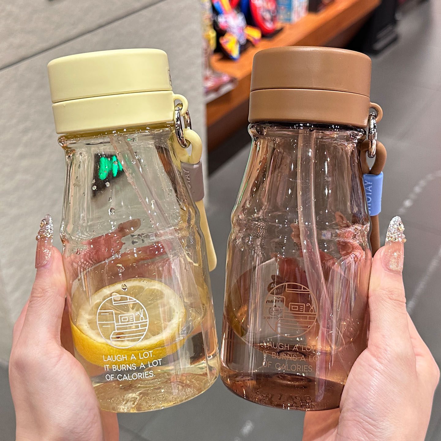 简约tritan水杯女生高颜值双饮杯