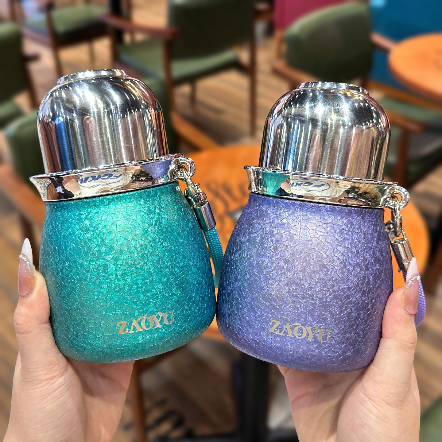 钛杯保温杯女生高颜值新款带盖泡茶杯子高档小巧便携覆钛吸管水杯