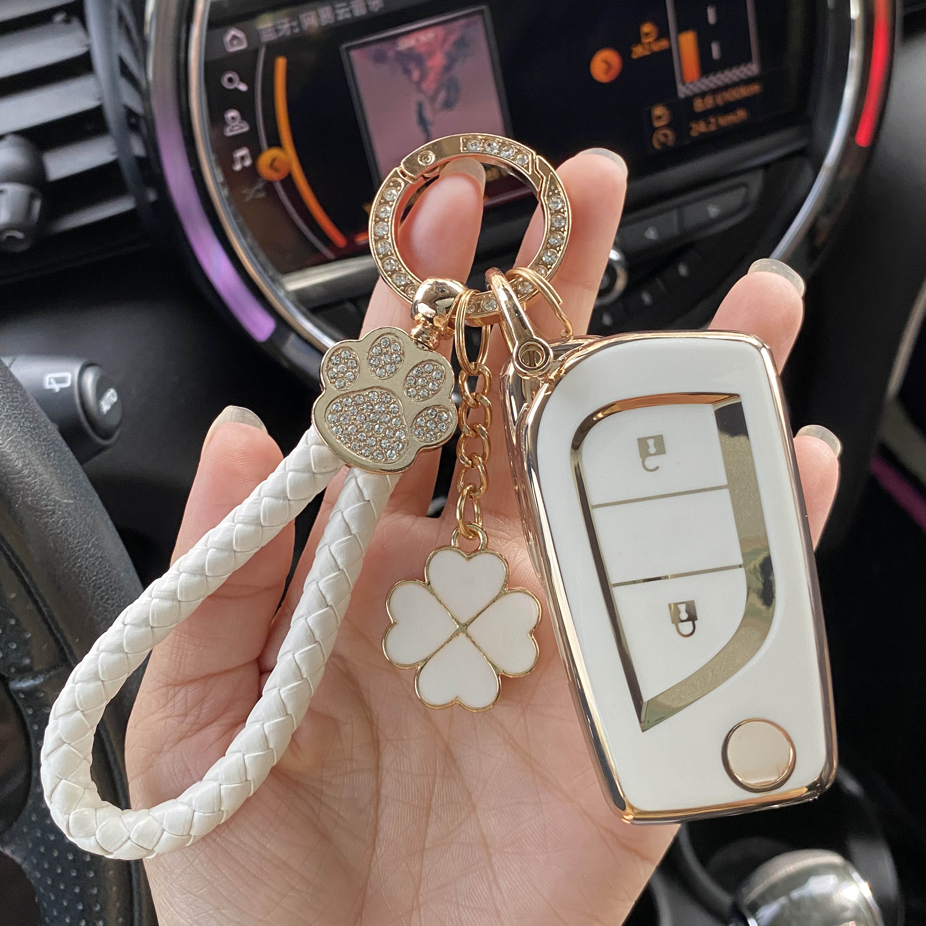 适用于2024款丰田卡罗拉锐放车钥匙套22锋兰达折叠包扣男女壳新款