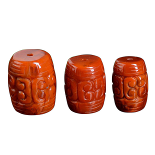 天然凉山南红玛瑙雕刻回纹桶珠隔珠腰珠 星月菩提顶珠diy项链配饰