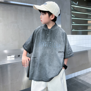 男童夏装短袖T恤2026新款儿童夏季POLO衫中大童夏款痞帅风上衣潮