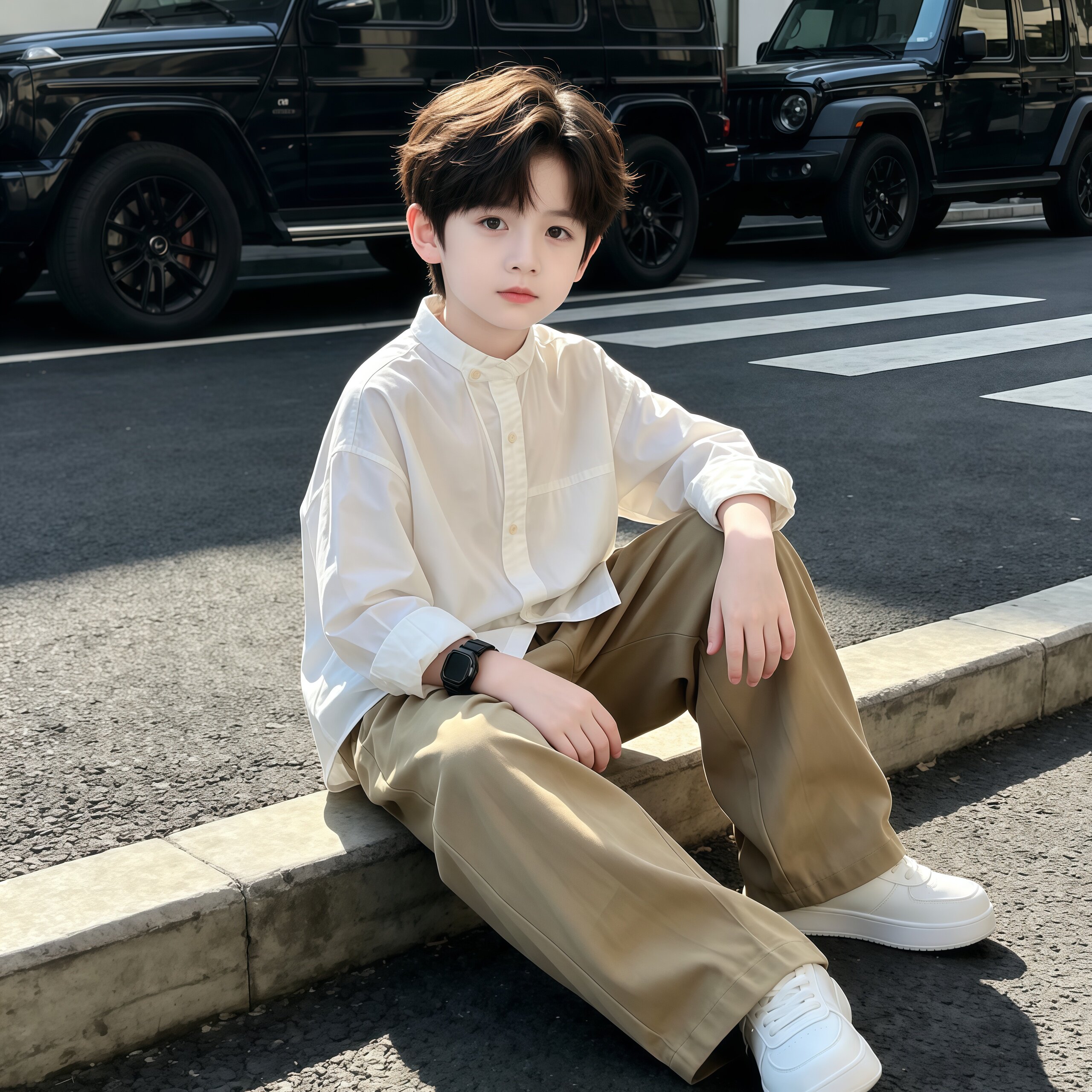 小少爷男童秋装衬衫套装2026新款春秋款大儿童秋季男孩时髦潮帅气