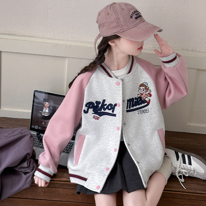 女童棒球服春秋装2026新款女孩大童秋季休闲上衣儿童百搭运动外套