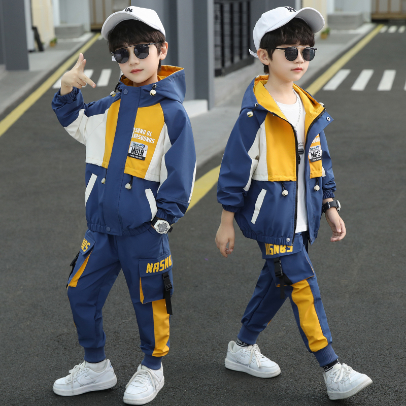 儿童秋装男童运动服套装2025新款洋气大童春秋季冲锋衣外套两件套
