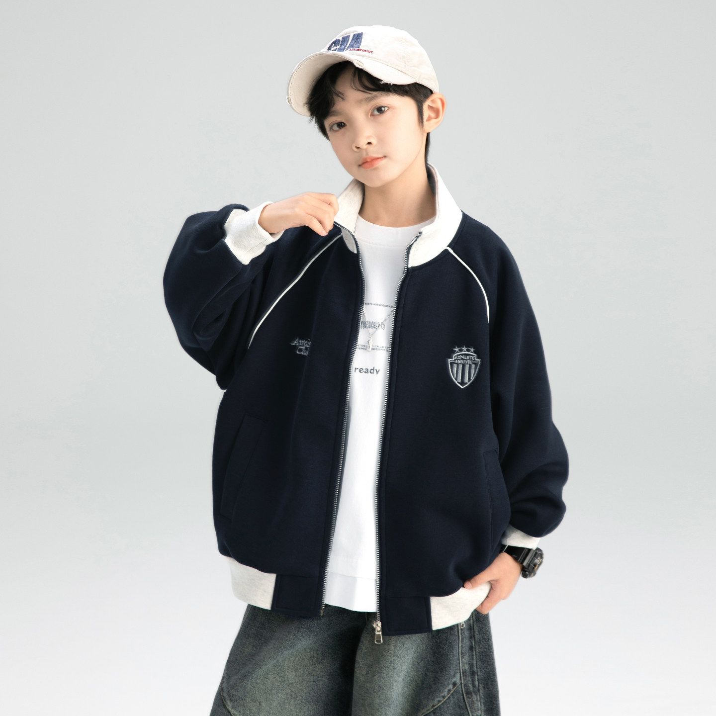 男童春秋款棒球服外套2026新款秋季中大儿童男孩痞帅韩范炸街上衣
