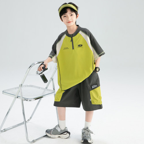 男童夏装套装2026新款夏季短袖中大童儿童男孩夏款痞帅炸街运动潮