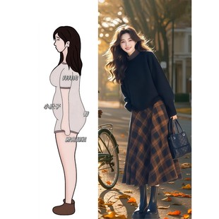 女 冬装 搭配一整套大码 微胖mm格子连衣裙美拉德高级感减龄时尚 套装