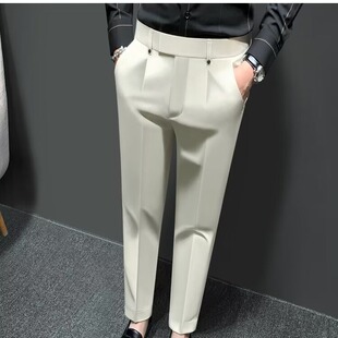 长裤 子韩版 秋季 休闲西裤 九分款 修身 装 商务百搭免烫垂坠感小脚 男士