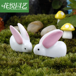 兔子 兔斯基 大耳朵兔子 树脂摆件 小白兔 大号 苔藓微景观配件