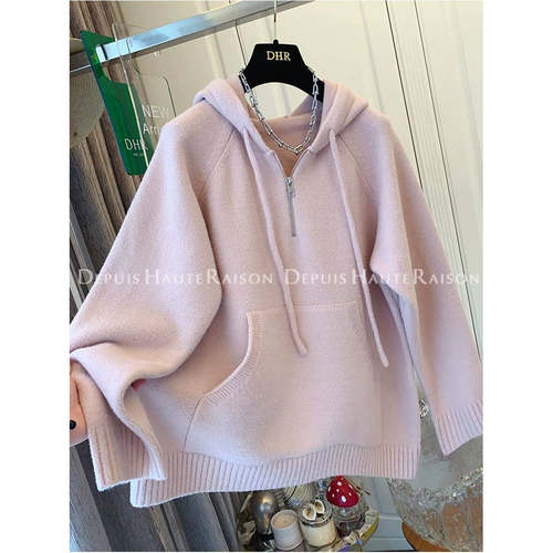 2-300斤设计感连帽毛衣女2025