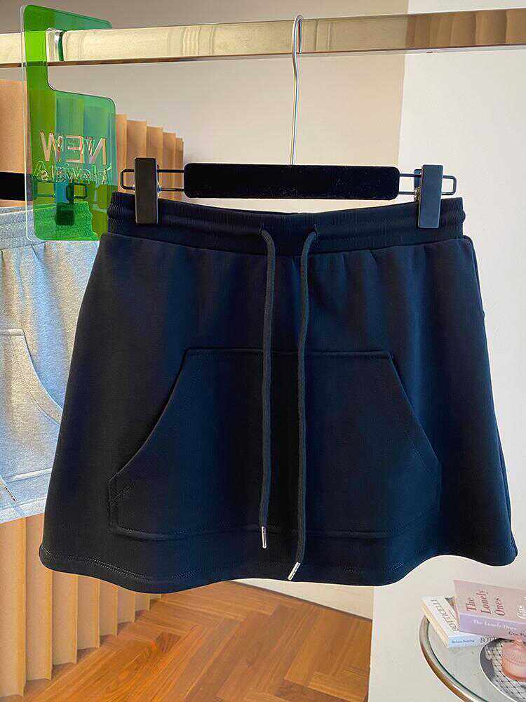 大码胖MM美式甜辣休闲高腰a字版运动短裙女夏显瘦灰色包臀裙卫裙