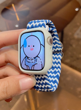 适用applewatch弹力编织表带苹果iwatch87654321代SE可调节