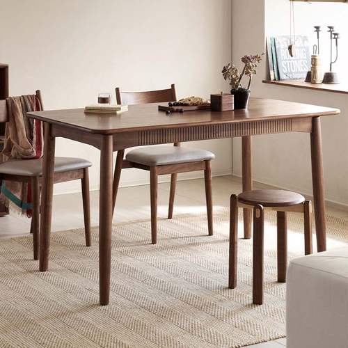 小户型北美黑胡桃全实木餐桌椅