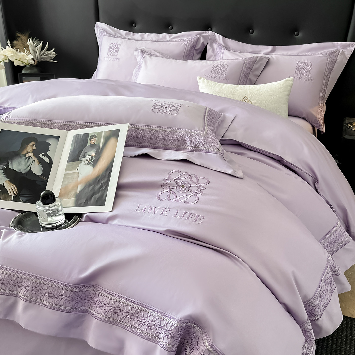 高级感A类床单四件套纯棉刺绣被套床笠轻奢亲肤裸睡高端床上用品4,床上用品,床品套件/四件套/多件套,淘宝优惠券,粉丝福利购,淘宝优惠卷