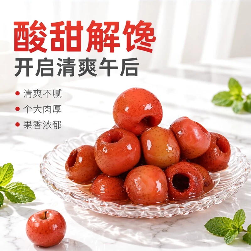 桃小妞510克新鲜山楂罐头即食