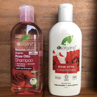 专柜新包装英国采购Dr Organic有机博士玫瑰绿茶洗发水护发素