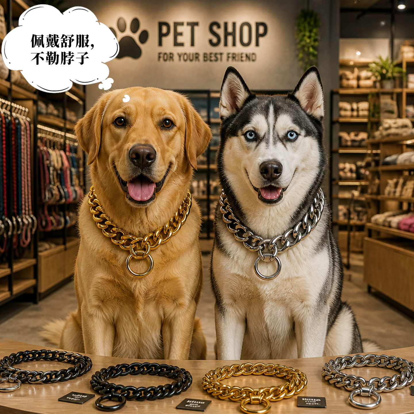 中大型犬狗链加宽狗链