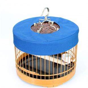 热卖29.5圆形红子绣眼靛颏贝子鸟笼笼衣笼顶帽遮光防仰头蓝色帽顶