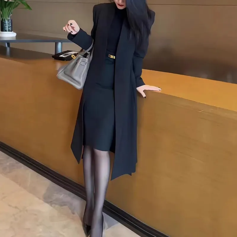 御姐范修身显瘦外套三件套