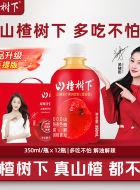 冠芳山楂树下山楂果汁饮料350ml*12瓶礼盒品婚宴送礼年货批发特价
