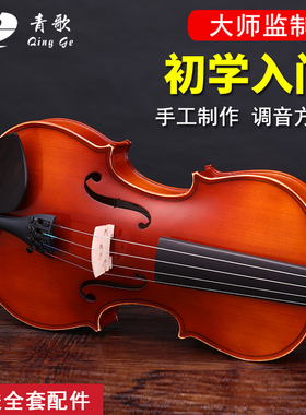 青歌QV101 儿童初学者练习小提琴 成人实木学生手工1/2 1/4 3/4