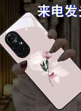 玫瑰花适用华为mate30405060pro手机壳来电发光p405060清新女潮nova7891012pro七彩声控荣耀2009080proV40