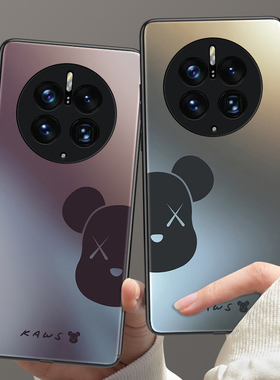 暗紫半边熊头适用于华为mate7060pro手机壳mate40pro新款p30女款p50简约40e磨砂nova131298高级感荣耀2009080